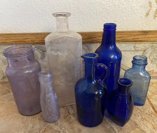 Vintage vecchio blu lavanda - , e