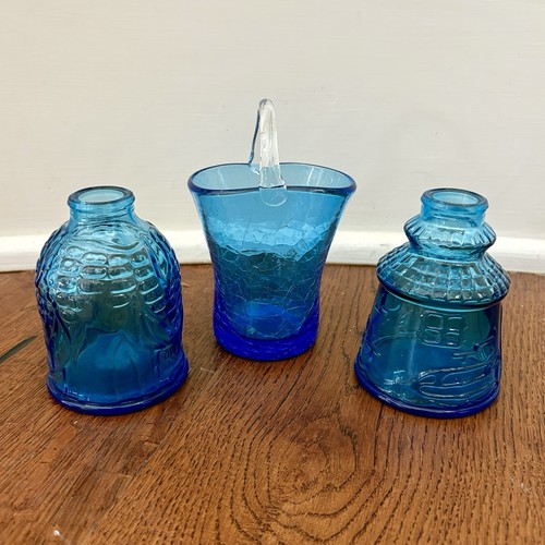 Lotto bottiglie vetro blu